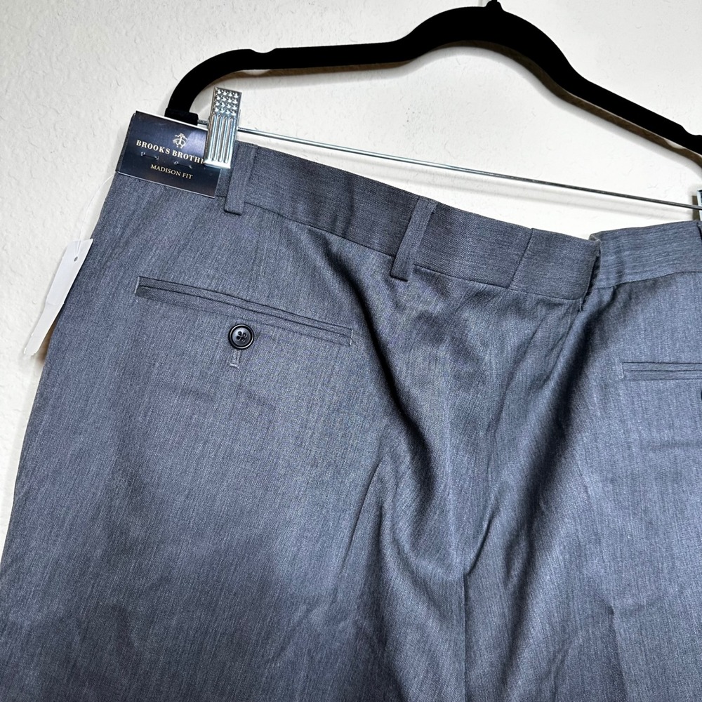 Brooks Brothers Madison Fit Charcoal Grey Wool Blend Dress Pants 40x30 NWT - Picture 5 of 9